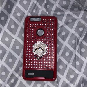 Red bedazzled phone case